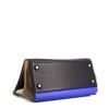 Bolso de mano Celine Edge en cuero negro, azul y color topo - Detail D4 thumbnail