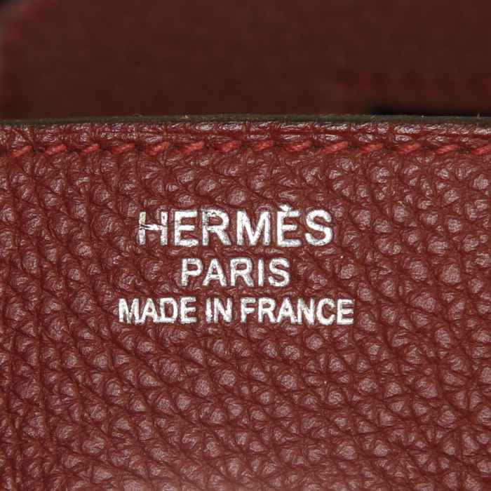 Borsa Hermes Birkin 35 cm in pelle togo bordeaux - Detail D3