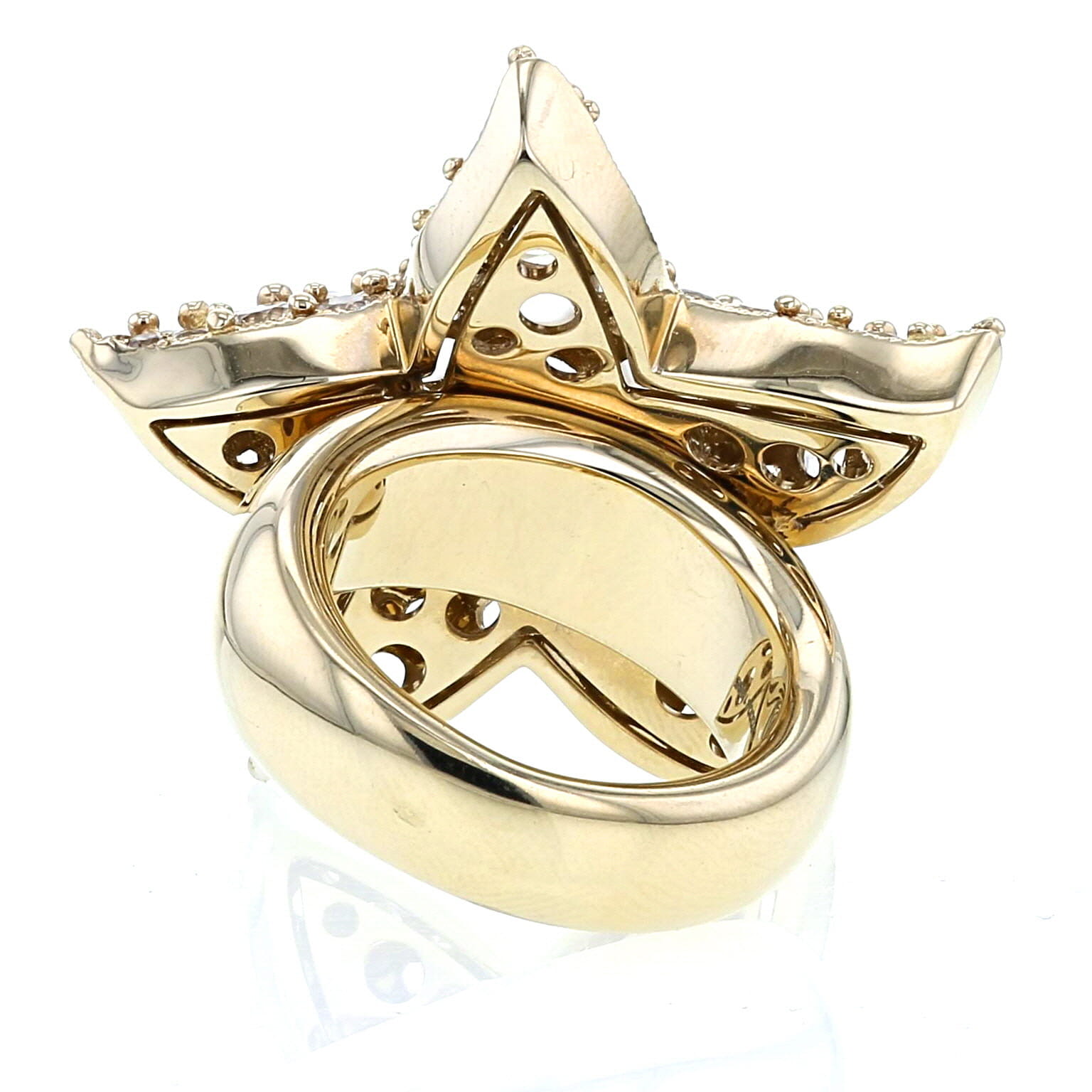 Pomellato Sirène ring in yellow gold, moonstone and topaz - Detail D3