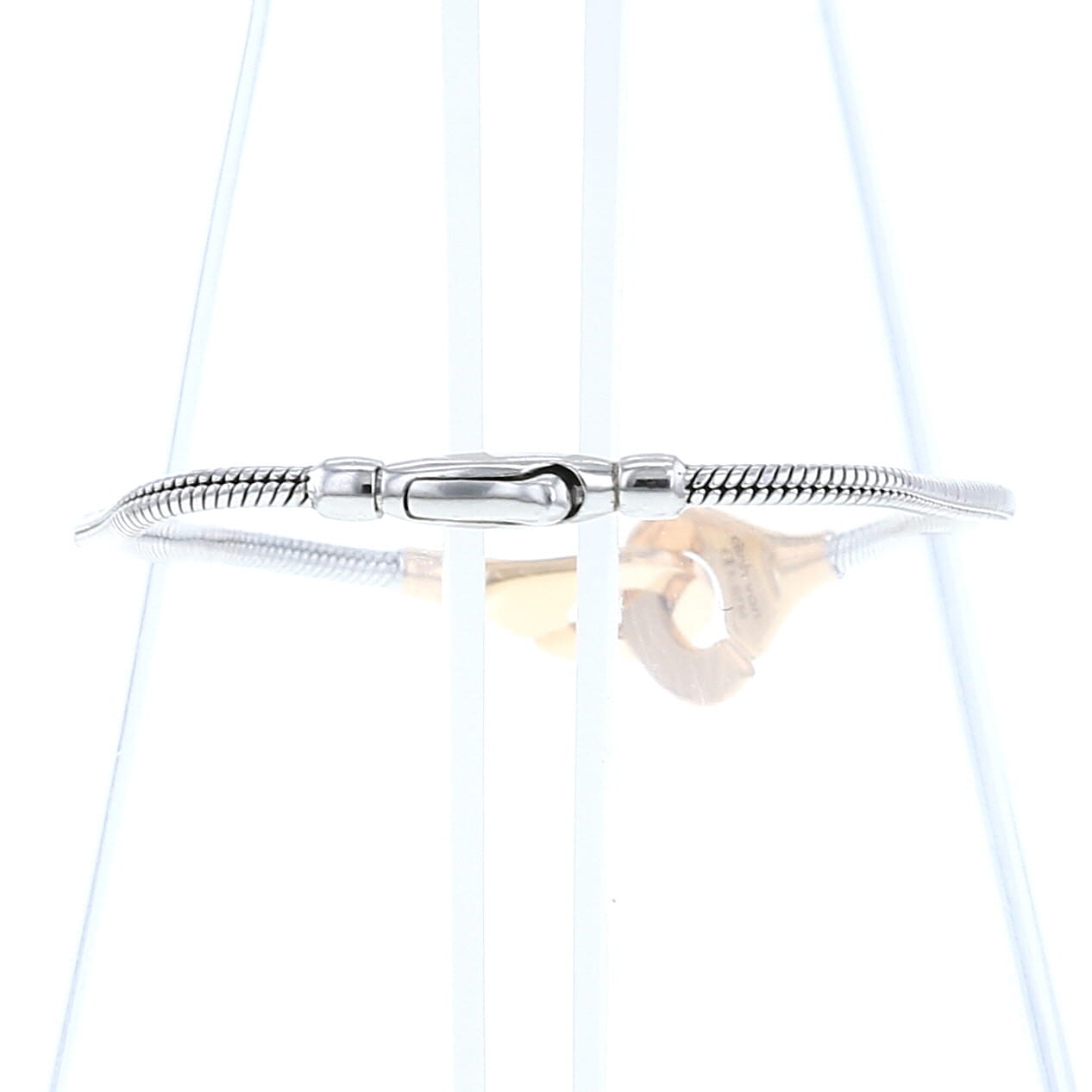 Bracelet Dinh Van Menottes R10 en or rose et argent - Detail D2