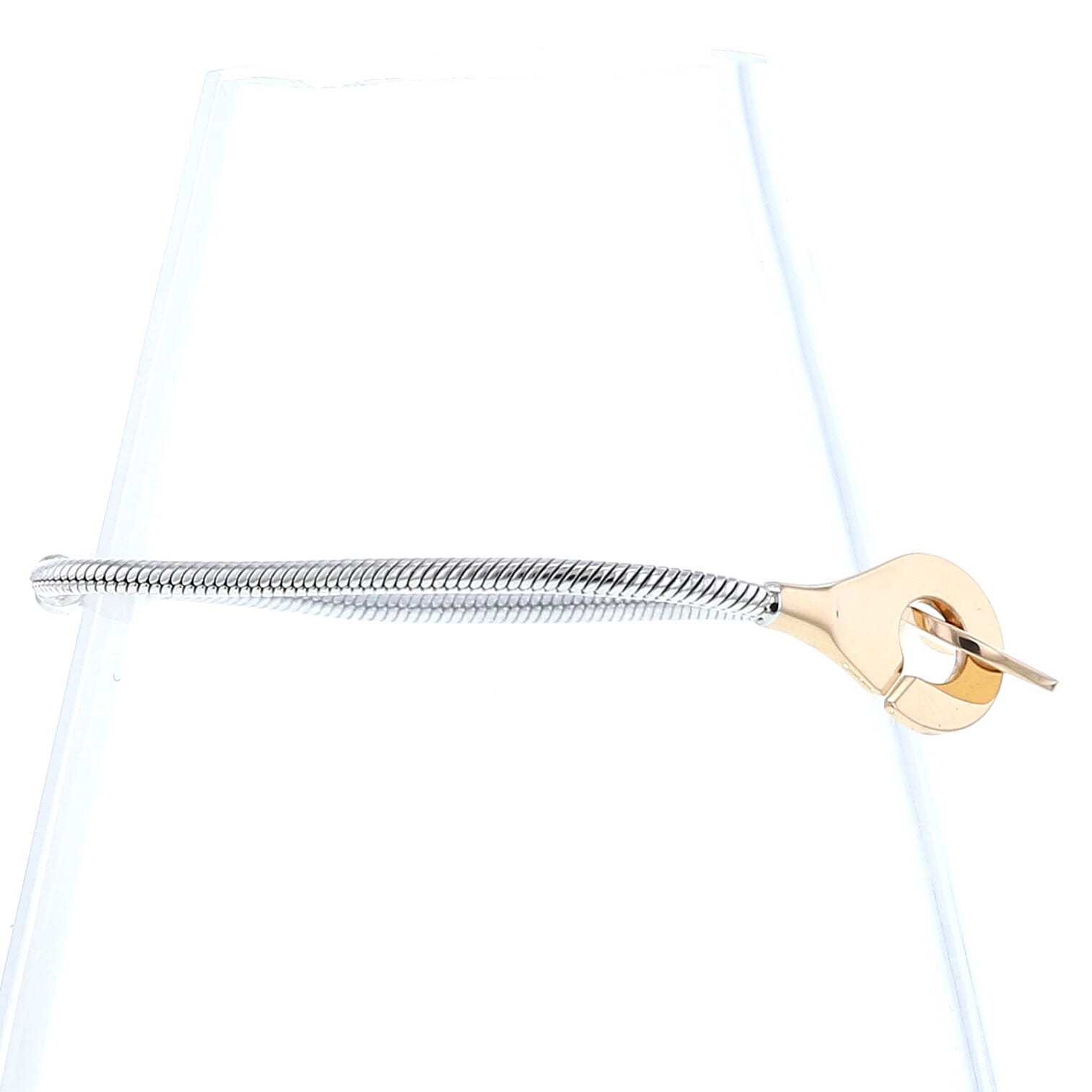 Bracelet Dinh Van Menottes R10 en or rose et argent - Detail D3