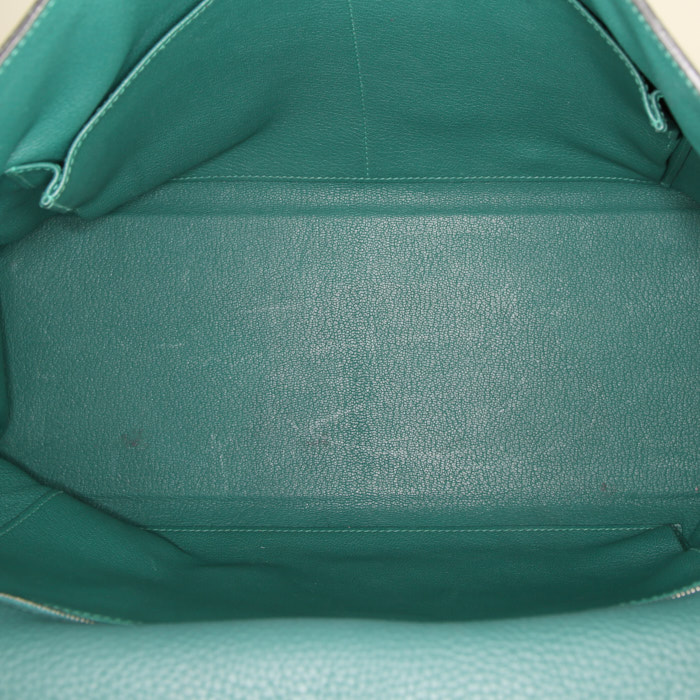 Sac à main Hermes Kelly 40 cm en cuir togo vert-malachite - Detail D3