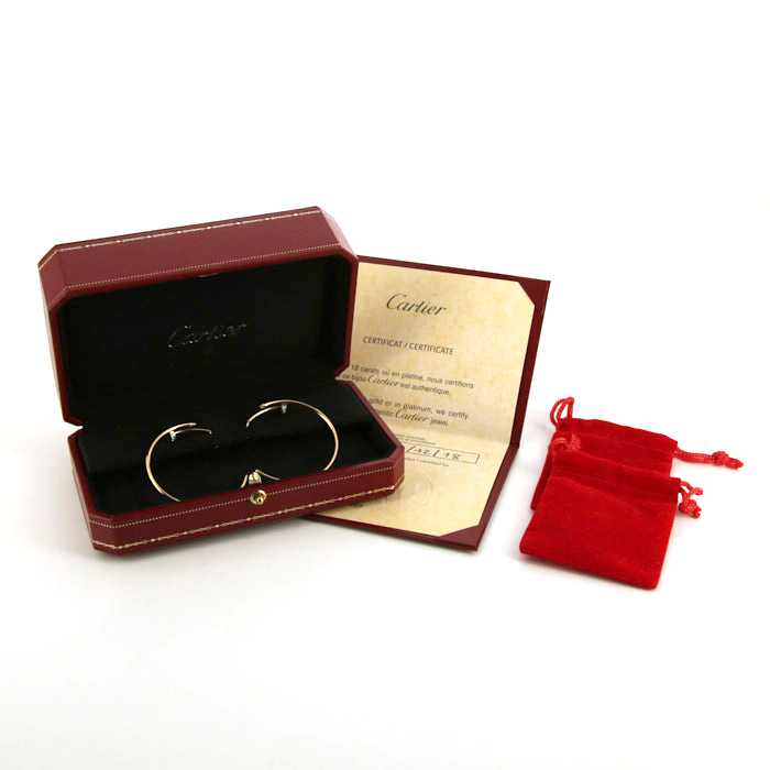 Cartier Juste un clou large model hoop earrings in pink gold and diamonds - Detail D5