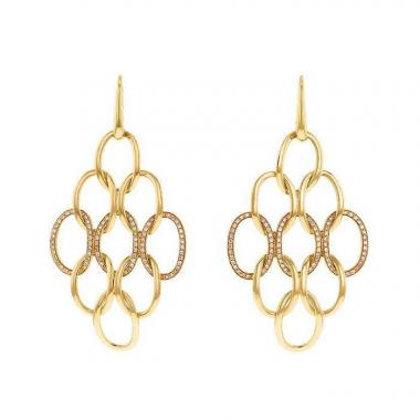 Articulated Pomellato Brera earrings in pink gold and diamonds
