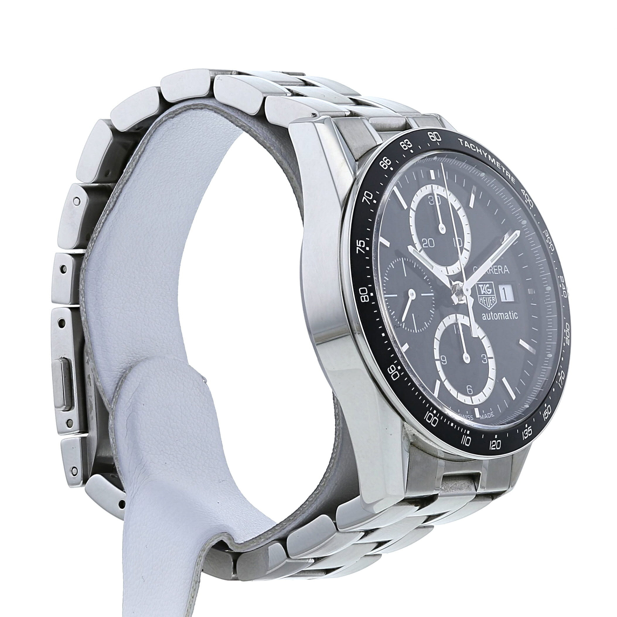 Montre TAG Heuer Carrera Automatic Chronograph en acier Ref :  CV2010-3 Vers  2008 - Detail D1
