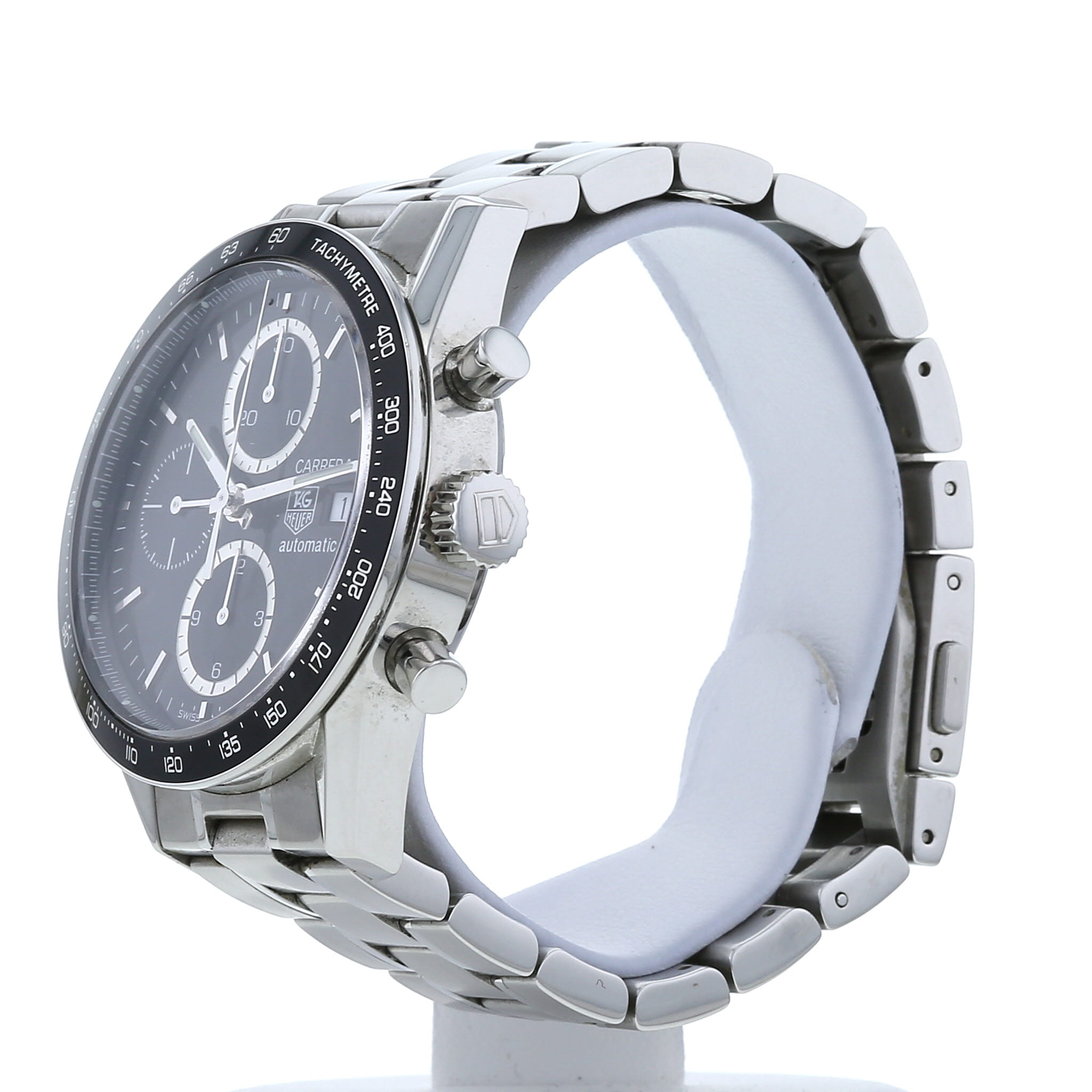 Montre TAG Heuer Carrera Automatic Chronograph en acier Ref :  CV2010-3 Vers  2008 - Detail D3