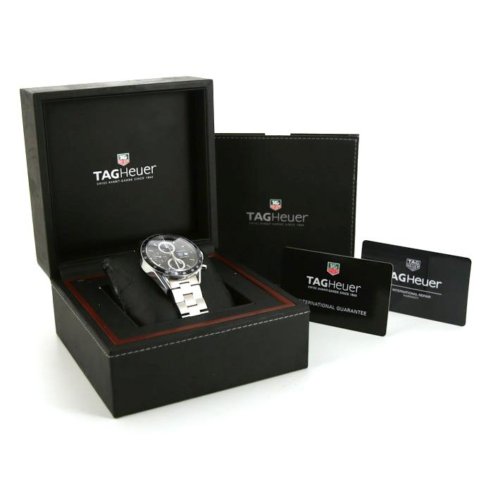 Montre TAG Heuer Carrera Automatic Chronograph en acier Ref :  CV2010-3 Vers  2008 - Detail D5