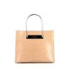 Shopping bag Balenciaga Cable in pelle beige rosato simil coccodrillo - 360 thumbnail
