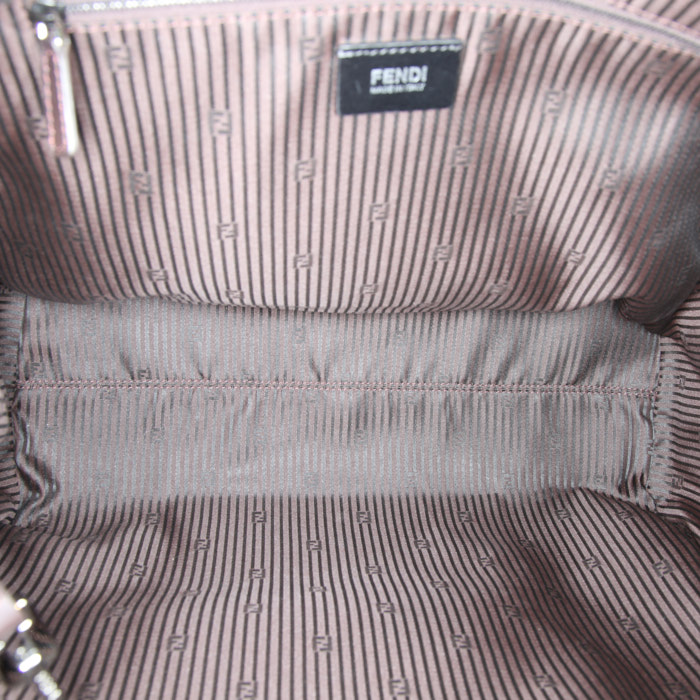 Sac à main Fendi 2 Jours en poulain tricolore bleu noir et marron et cuir marron - Detail D2