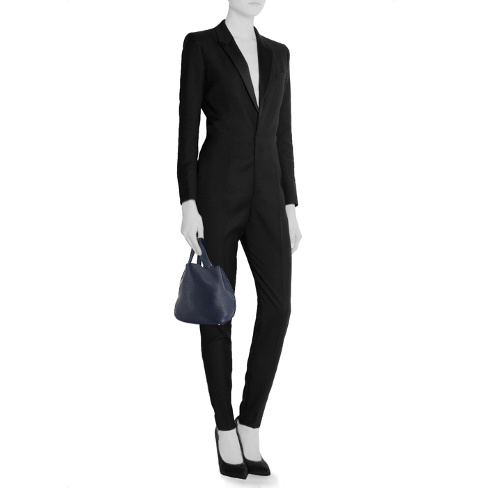 Hermes Picotin handbag in blue togo leather - Detail D1