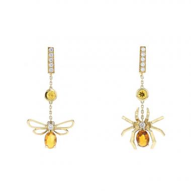 Chaumet Attrape Moi Si Tu M'Aimes earrings in yellow gold,  citrines and sapphires