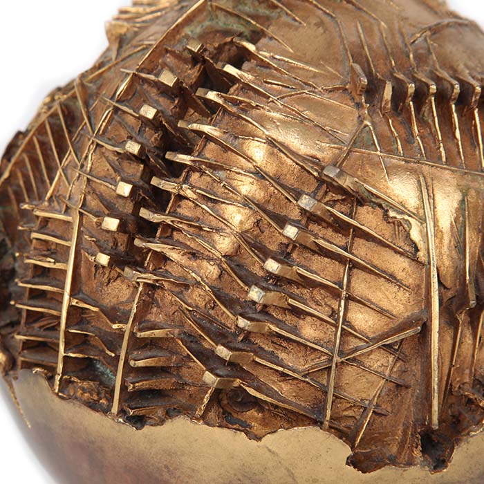 Arnaldo Pomodoro, "Sfera", sculpture in gilded bronze, Artcurial edition, signed and numbered, certificate of authenticity, of 1983