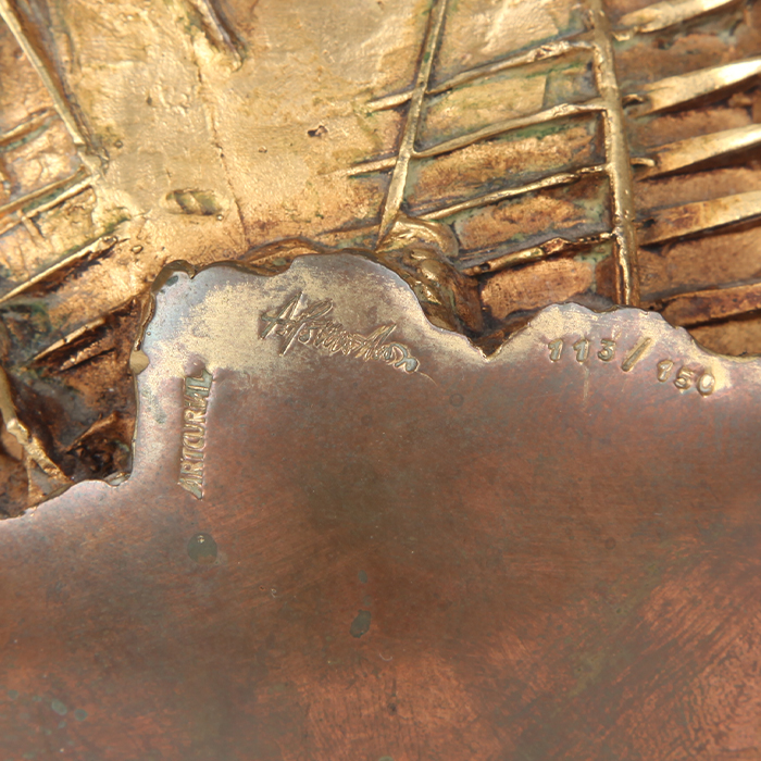 Arnaldo Pomodoro, "Sfera", sculpture in gilded bronze, Artcurial edition, signed and numbered, certificate of authenticity, of 1983 - Detail D3