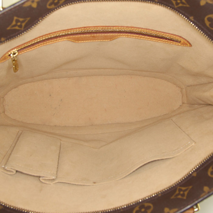 Louis Vuitton Babylone handbag in brown monogram canvas and natural leather - Detail D2