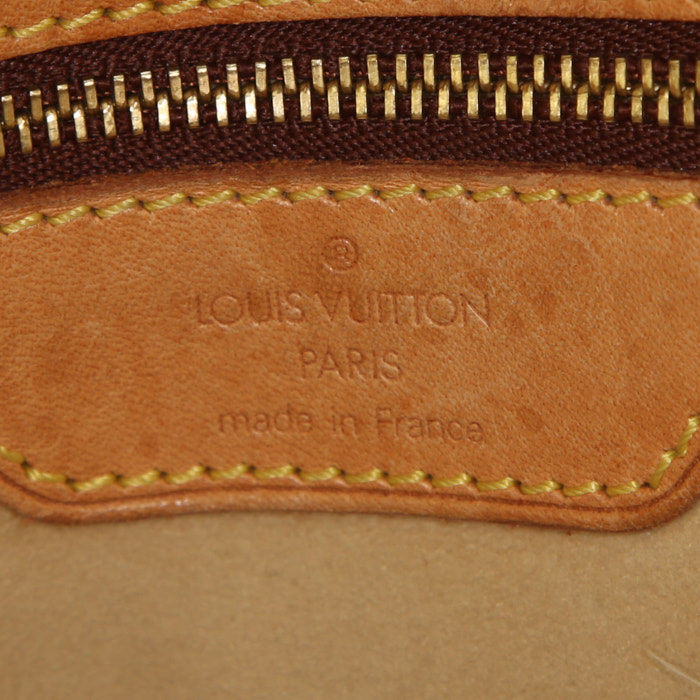 Bolso de mano Louis Vuitton Babylone en lona Monogram marrón y cuero natural - Detail D3