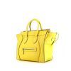 Celine Luggage mini handbag in yellow grained leather - 00pp thumbnail