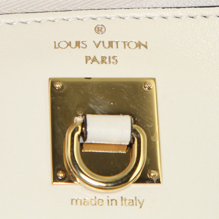 Borsa Louis Vuitton Steamer Bag modello piccolo in pelle verde kaki beige e nera - Detail D4