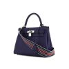 Hermès Kelly 28 cm handbag in dark blue togo leather - 00pp thumbnail
