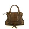 Chloé Marcie handbag in brown python and brown leather - 360 thumbnail