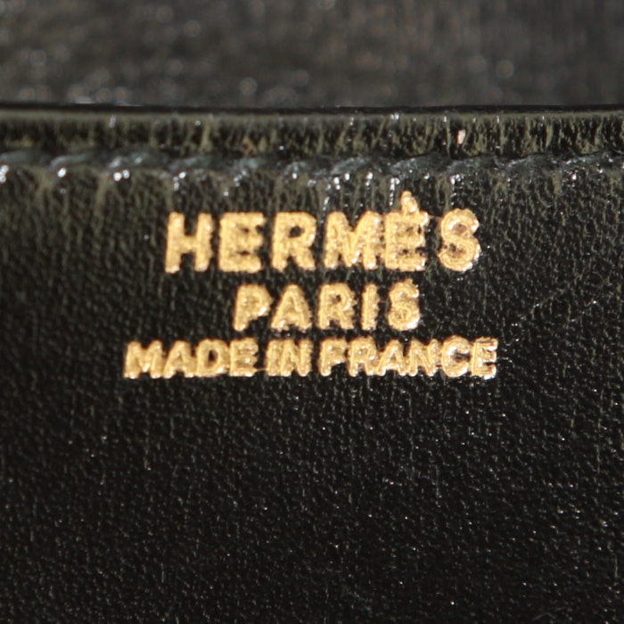 Pochette Hermes Rio en cuir box noir - Detail D3