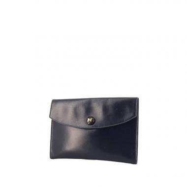 Hermes Rio pouch in blue box leather