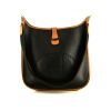 Hermes Evelyne shoulder bag in black togo leather and gold leather - 360 thumbnail