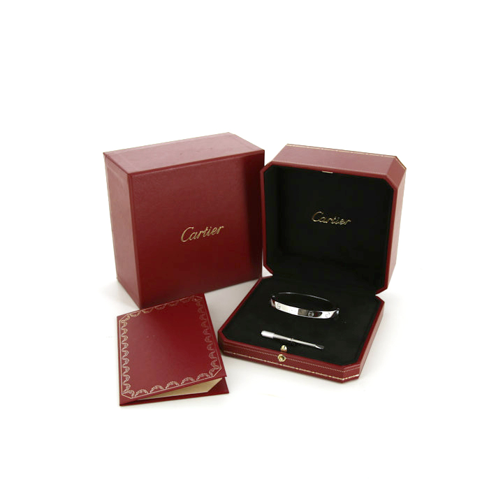 Brazalete Cartier Love en oro blanco - Detail D2