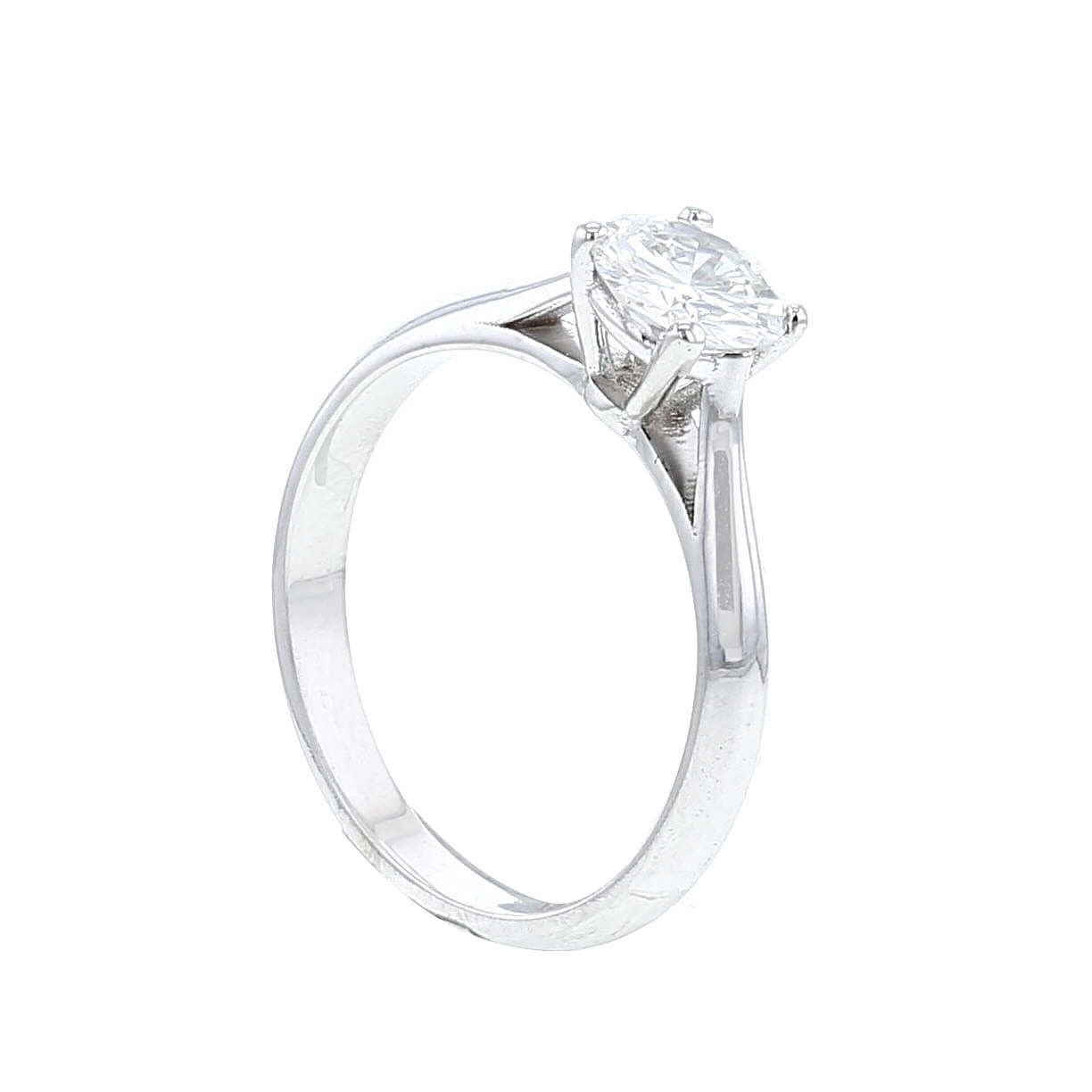 Sortija solitaria Atelier Collector Square en oro blanco y en diamante (0.87 ct) - Detail D3