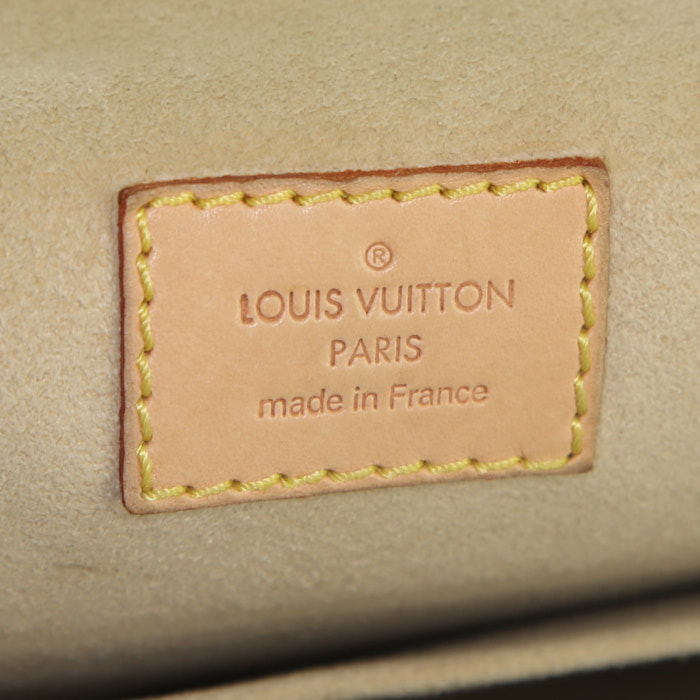 Sac à main Louis Vuitton Hudson en toile monogram marron et cuir naturel - Detail D3
