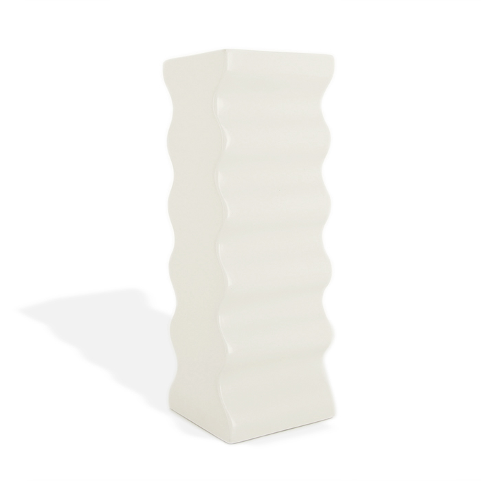 Ettore Sottsass, sculpture vase "629" from the "Wave" series, in white enameled ceramic, Il Sestante edition, signed, designed in 1969 - Detail D2