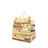 Shopping bag Hermès Cas du Sac modello piccolo in materiale sintetico bianco sporco e seta multicolore - 00pp thumbnail