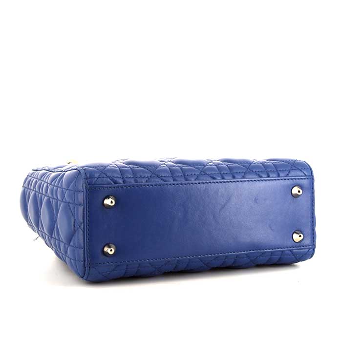 Dior My ABCDIOR small model handbag in blue leather cannage - Detail D5