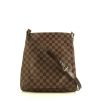 Louis Vuitton Musette shoulder bag in brown damier canvas and brown leather - 360 thumbnail