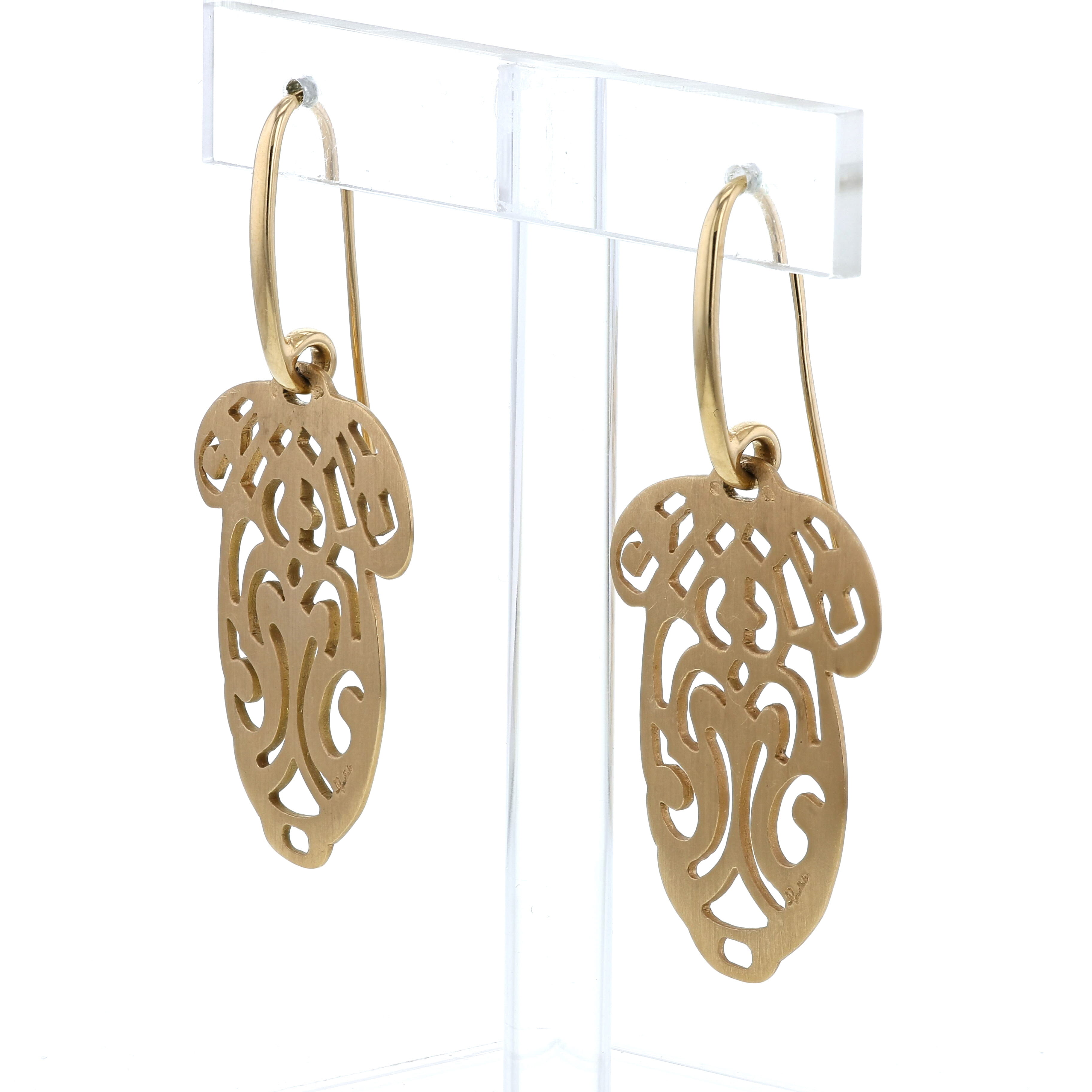 Paire de pendants d'oreilles Pomellato Ming moyen modèle en or rose - Detail D1