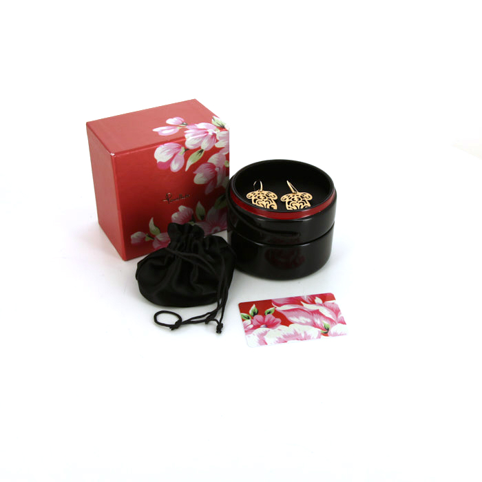 Paire de pendants d'oreilles Pomellato Ming moyen modèle en or rose - Detail D4