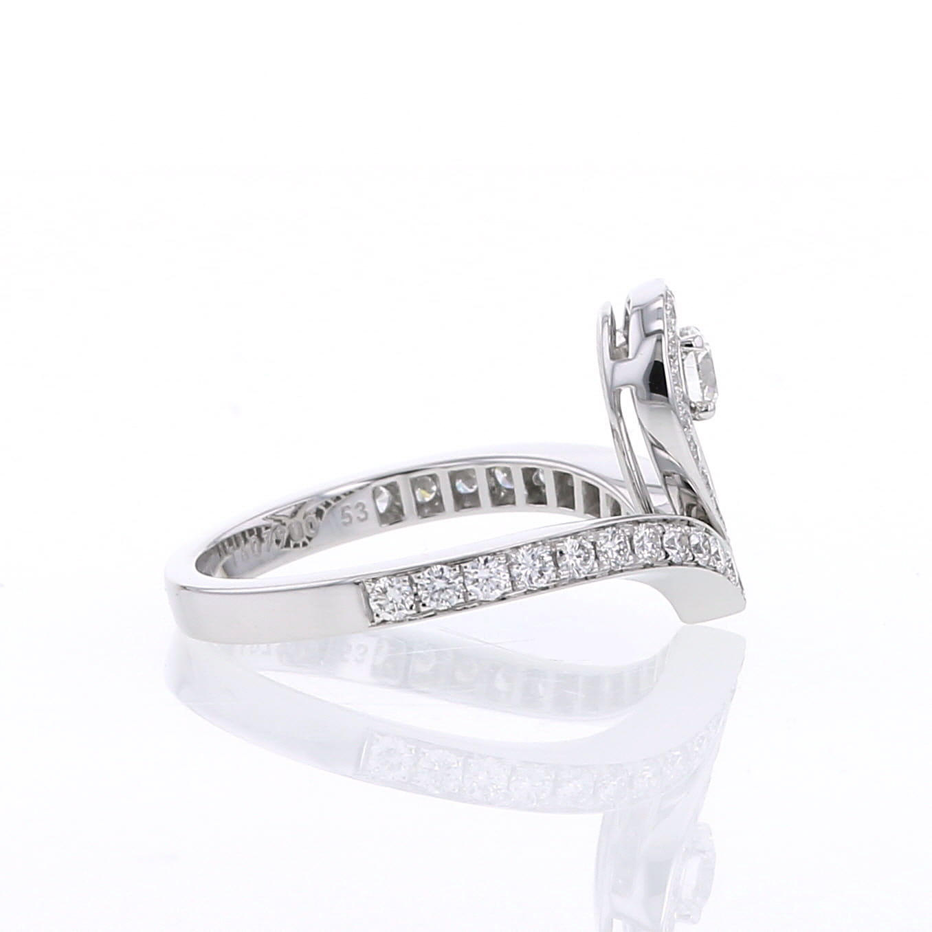 Anello Chaumet Joséphine Aigrette in oro bianco e diamanti - Detail D3