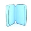 Portafogli Hermès Soie Cool in seta blu a fiori e pelle Epsom Bleu Atoll - Detail D2 thumbnail