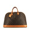 Bolsa de viaje Louis Vuitton Alma en lona Monogram marrón y cuero natural - 360 thumbnail