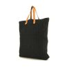 Hermès shopping bag in black braided leather and gold leather - 00pp thumbnail
