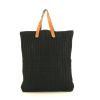 Shopping bag Hermès in pelle intrecciata nera e pelle gold - 360 thumbnail