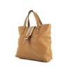 Burberry shopping bag in brown grained leather - 00pp thumbnail