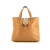 Burberry shopping bag in brown grained leather - 360 thumbnail
