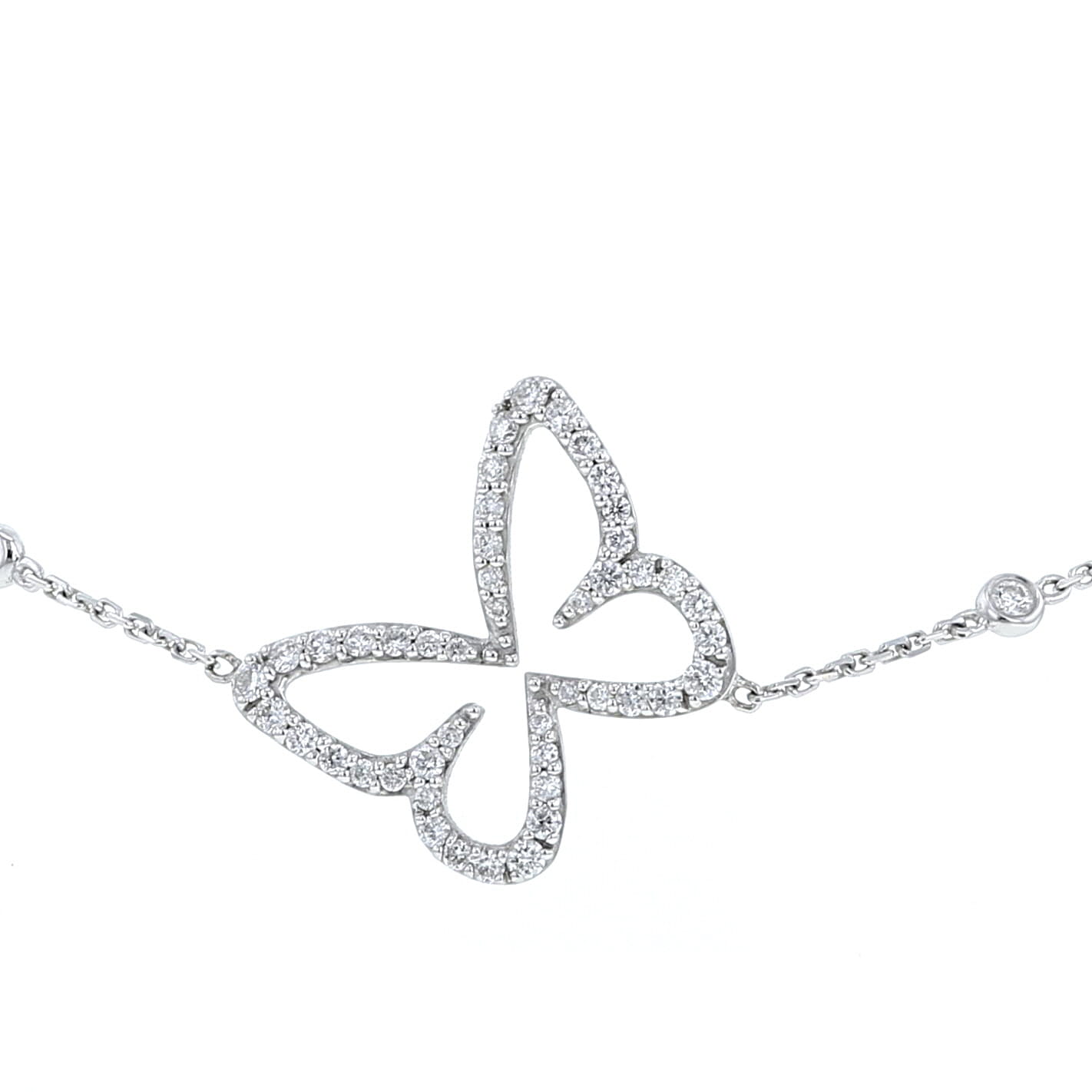 Messika Butterfly bracelet in white gold and diamonds - Detail D2