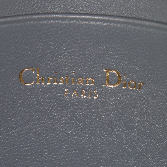 Dior Camera handbag in grey blue leather cannage - Detail D3