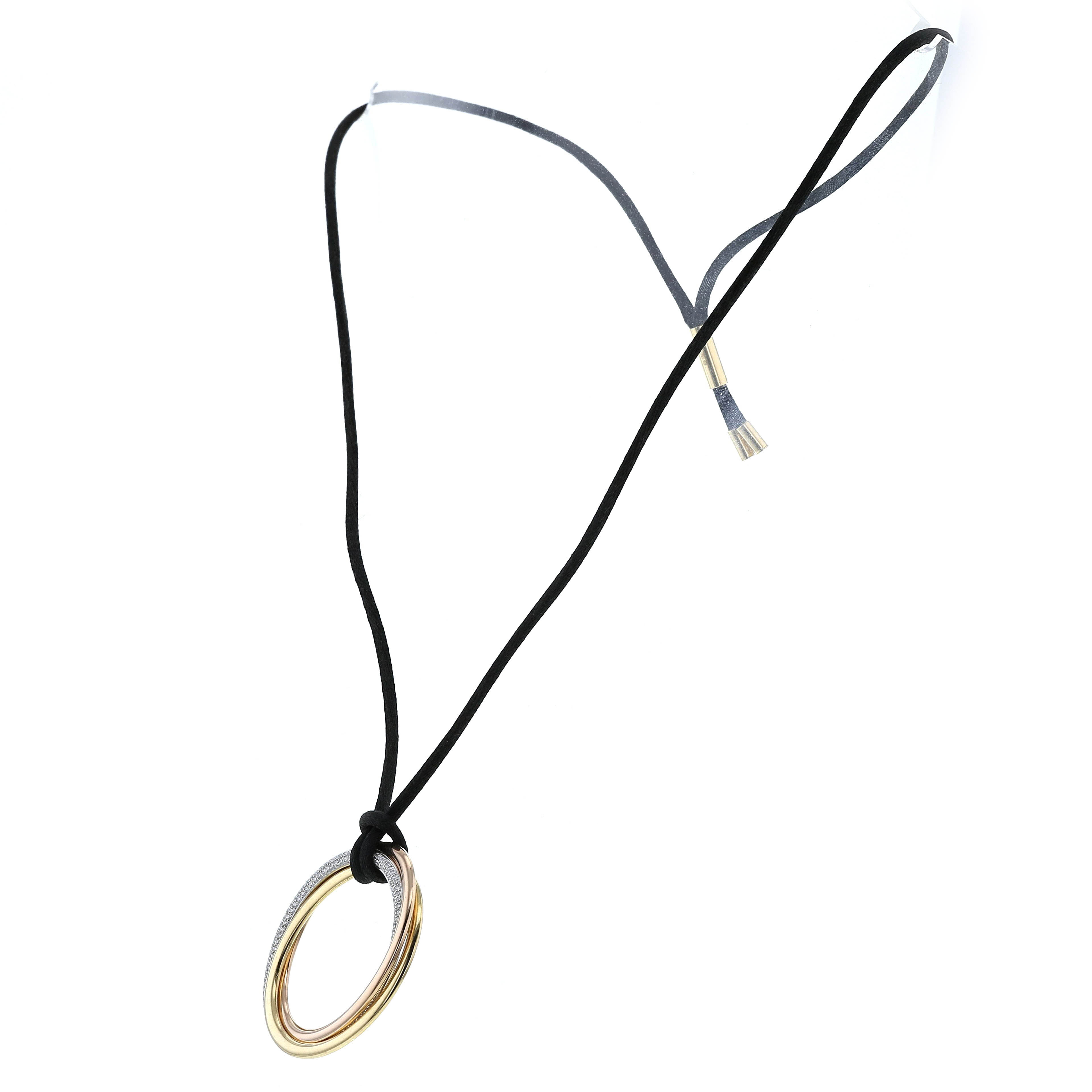 Collana Cartier Trinity modello grande in 3 ori e diamanti - Detail D2