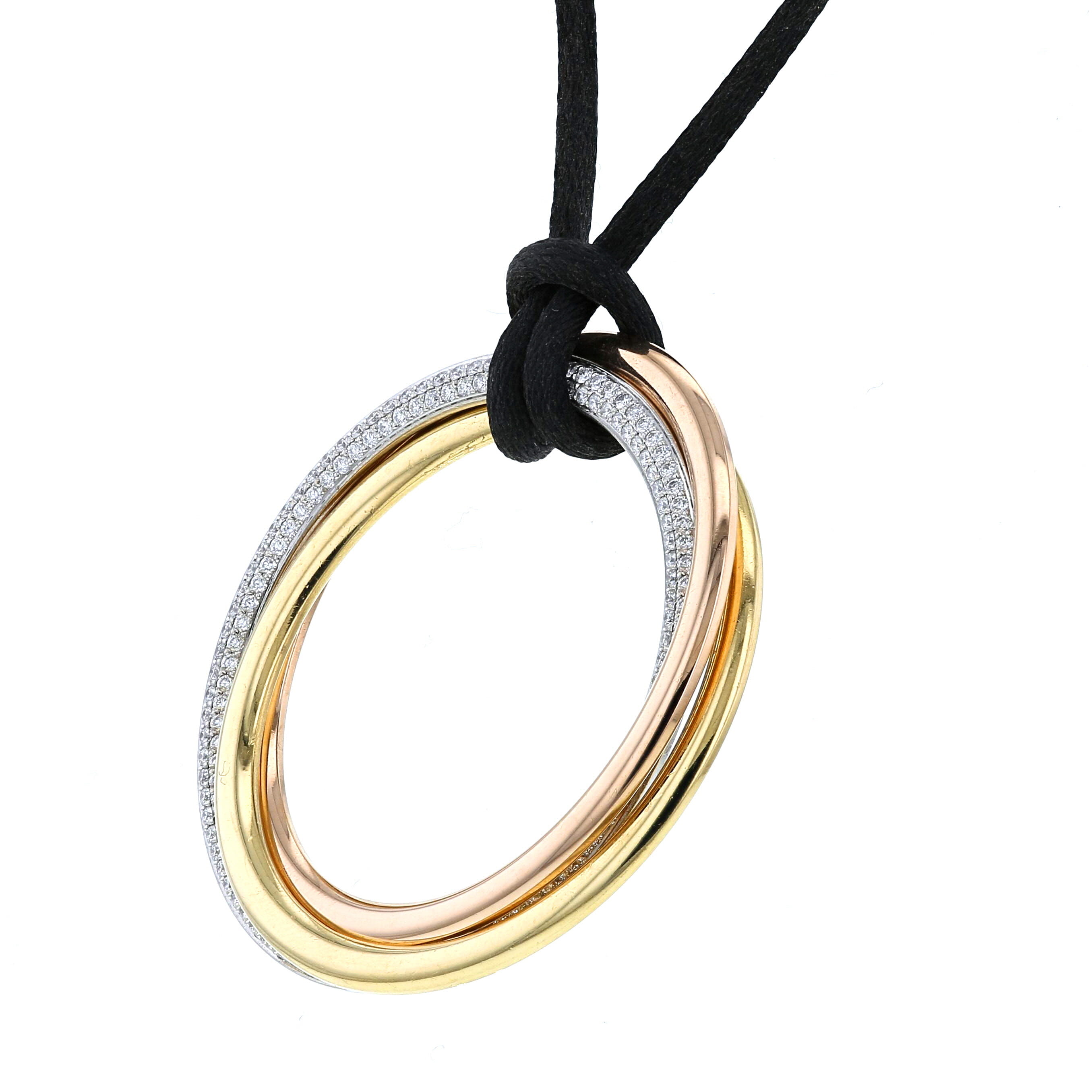 Collana Cartier Trinity modello grande in 3 ori e diamanti - Detail D4