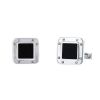 Cartier Santos Dumont pair of cufflinks in silver and onyx - 00pp thumbnail