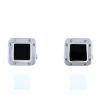 Cartier Santos Dumont pair of cufflinks in silver and onyx - 360 thumbnail