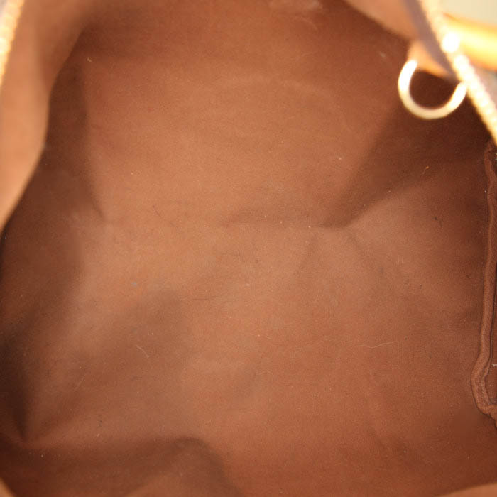 Bolso de mano Louis Vuitton Speedy 35 en lona Monogram marrón y cuero natural - Detail D2