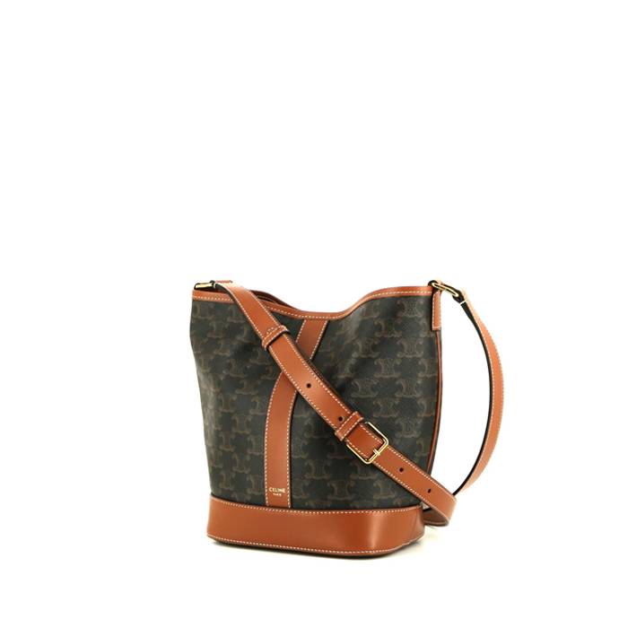 CELINE+Triomphe+Pouch+Small+Brown+Canvas for sale online